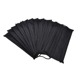 3 Layer Black Surgical Face Mask , Black Earloop Mask For Bad Weather / Building Site